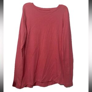 Eddie Bauer Womens Size Large Peachy/Pink Long Sleeve Blouse Cotton NWOT